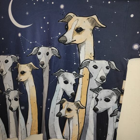 Dog Lovers Tshirt Astronomy Galaxy Stars Navy Blue Unisex 2XL Long Necks Jerzees - Picture 3 of 16